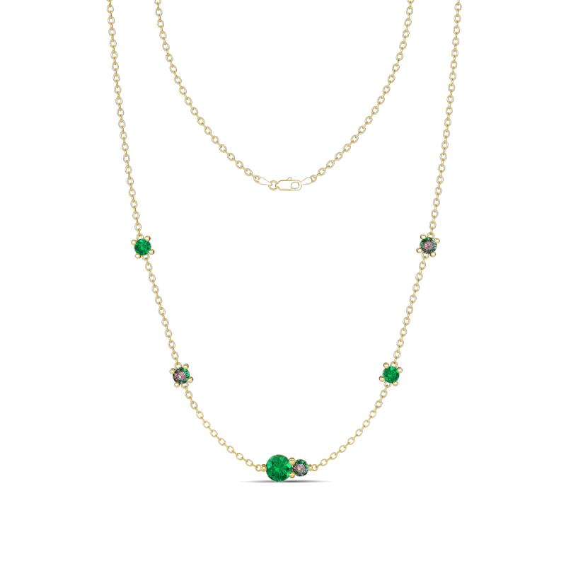 Linea 0.53 ctw Emerald (4 mm) and Created Alexandrite Women Station Necklace 