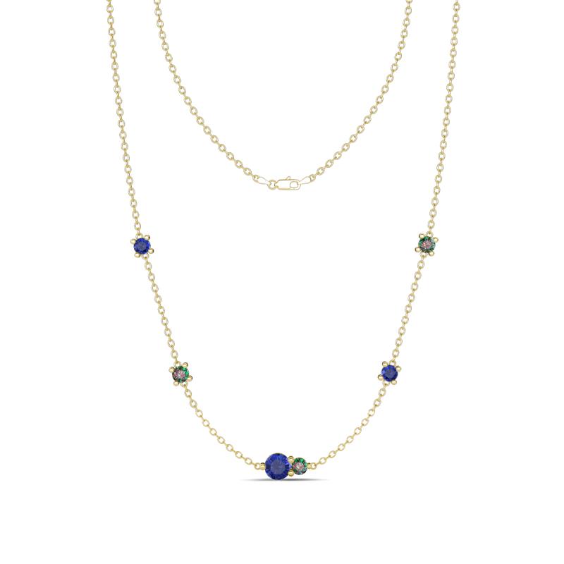 Linea 0.48 ctw Iolite (4 mm) and Created Alexandrite Women Station Necklace 