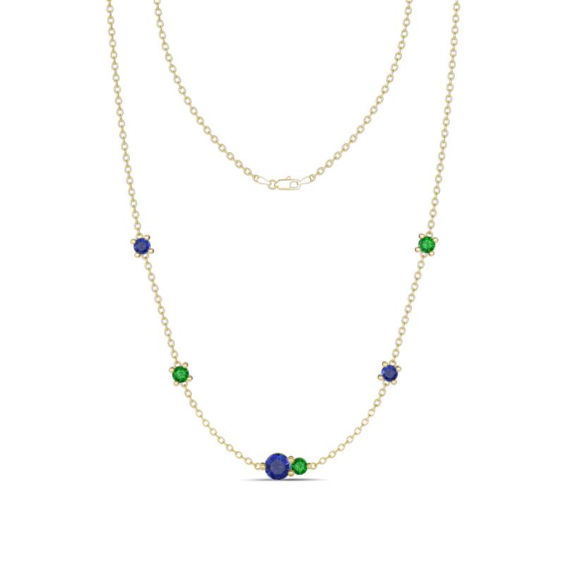 Linea 0.48 ctw Iolite (4 mm) and Green Garnet Women Station Necklace 