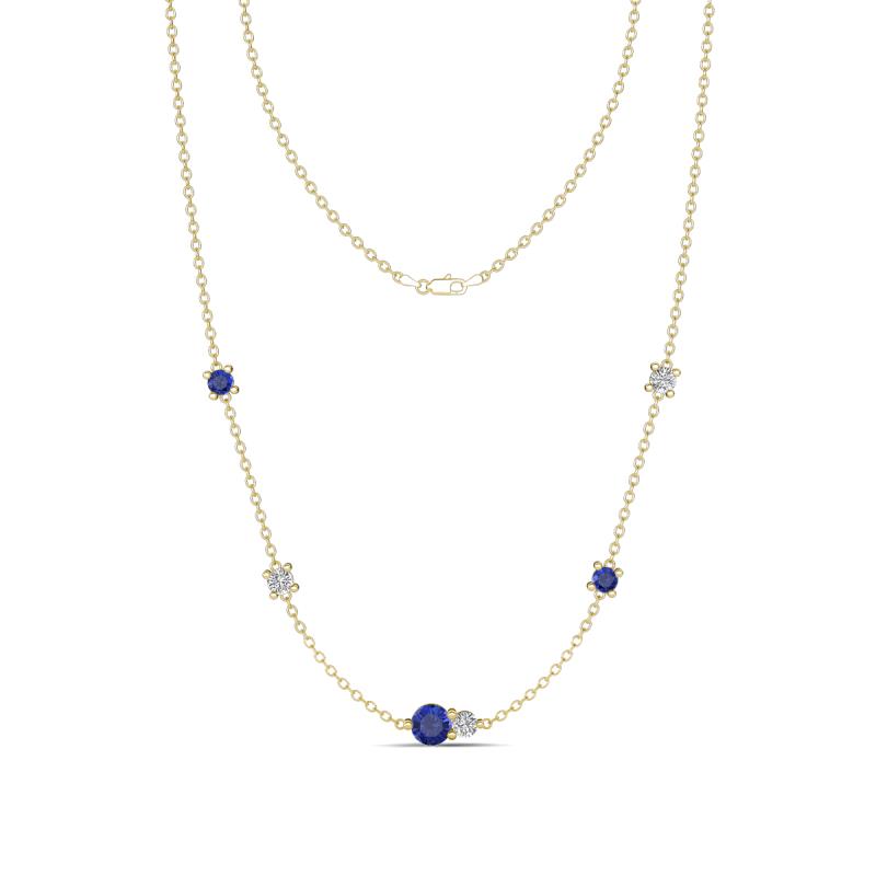 Linea 0.43 ctw Iolite (4 mm) and Moissanite Women Station Necklace 