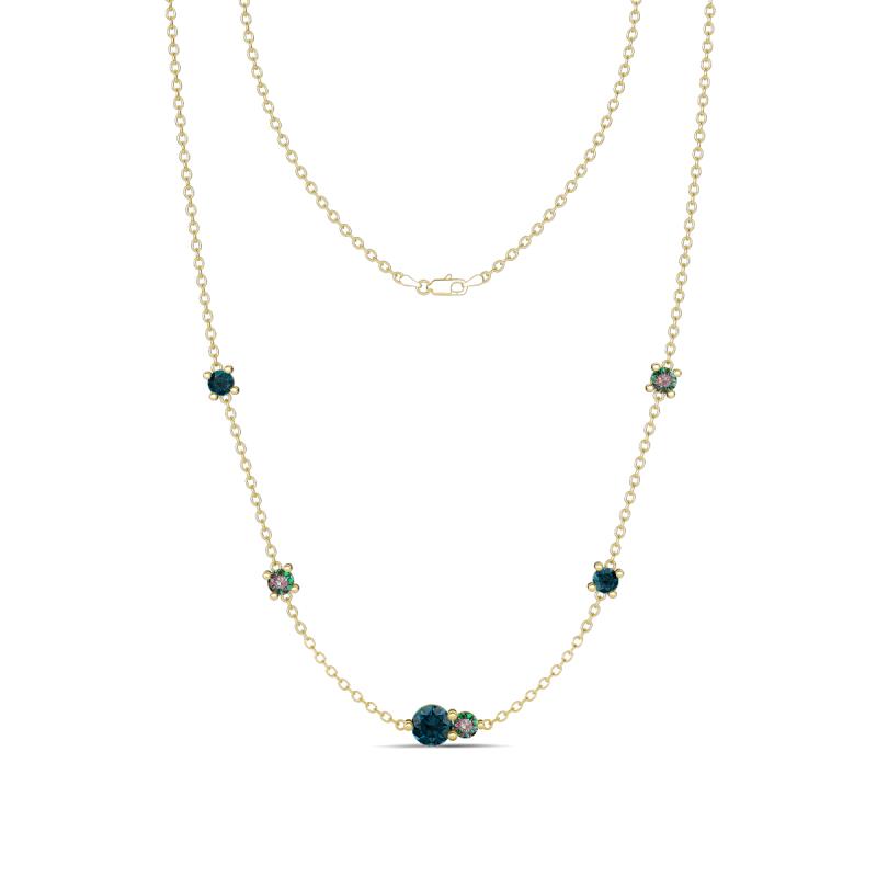 Linea 0.58 ctw London Blue Topaz (4 mm) and Created Alexandrite Women Station Necklace 