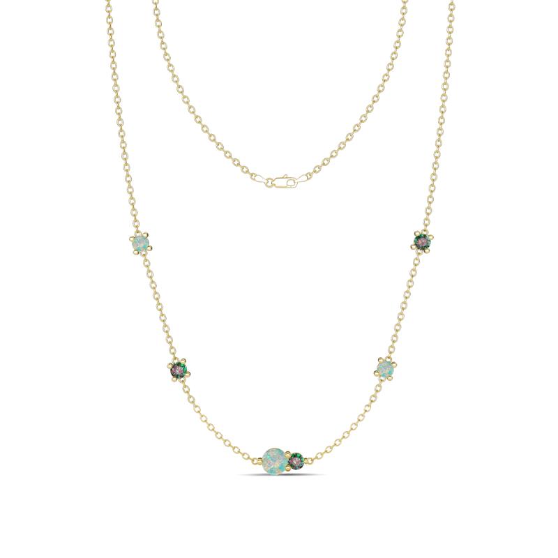 Linea 0.47 ctw Opal (4 mm) and Created Alexandrite Women Station Necklace 