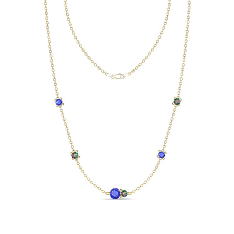 Linea 0.56 ctw Tanzanite (4 mm) and Created Alexandrite Women Station Necklace 