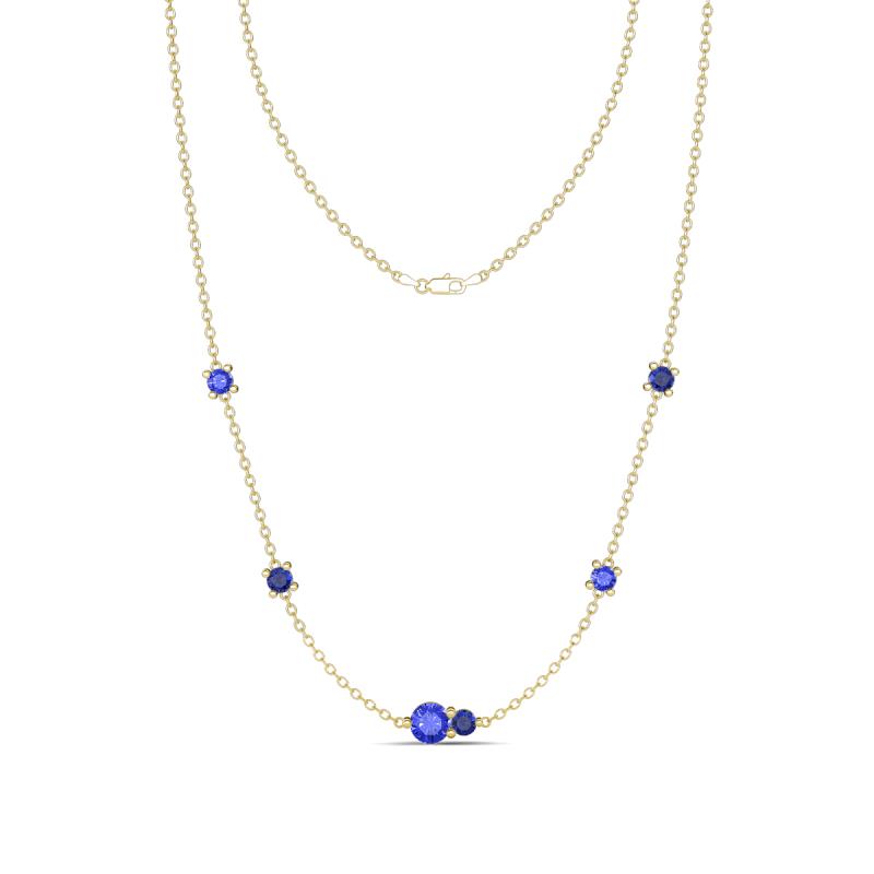 Linea 0.47 ctw Tanzanite (4 mm) and Iolite Women Station Necklace 