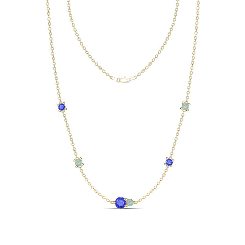 Linea 0.46 ctw Tanzanite (4 mm) and Opal Women Station Necklace 