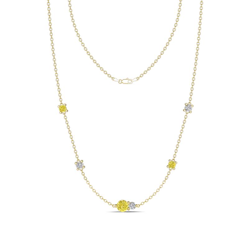 Linea 0.52 ctw Yellow Diamond (4 mm) and Moissanite Women Station Necklace 