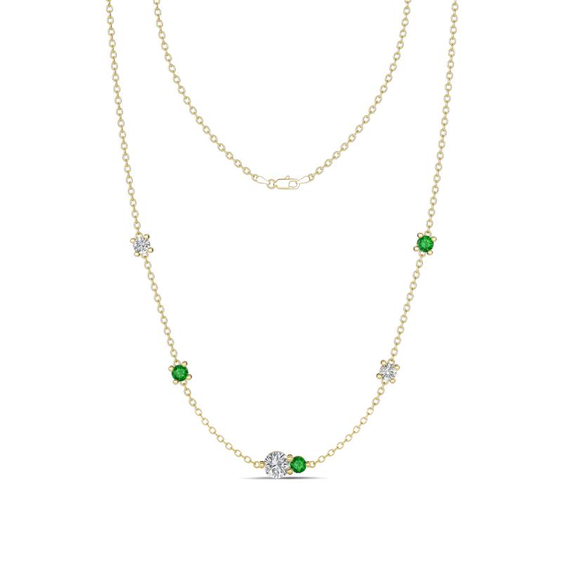 Linea 0.52 ctw Moissanite (4 mm) and Green Garnet Women Station Necklace 