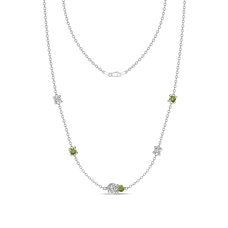 Linea 0.52 ctw Moissanite (4 mm) and Peridot Women Station Necklace 