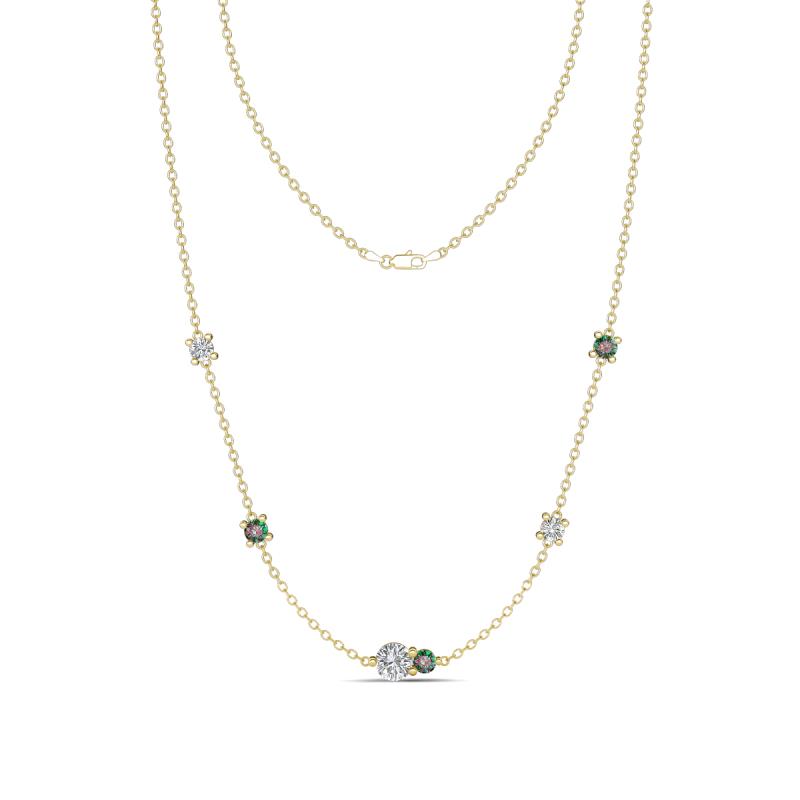 Linea 0.52 ctw Moissanite (4 mm) and Created Alexandrite Women Station Necklace 