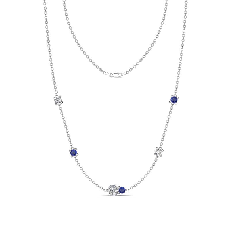 Linea 0.49 ctw Natural Diamond (4 mm) and Iolite Women Station Necklace 