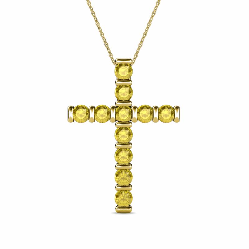 Amen Yellow Sapphire Cross Pendant 