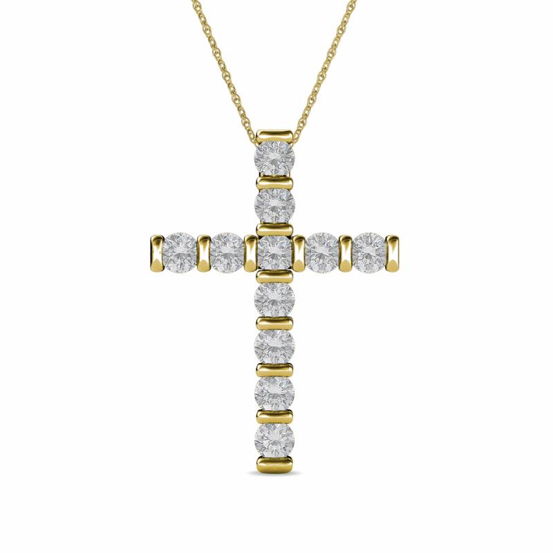 Amen White Sapphire Cross Pendant 