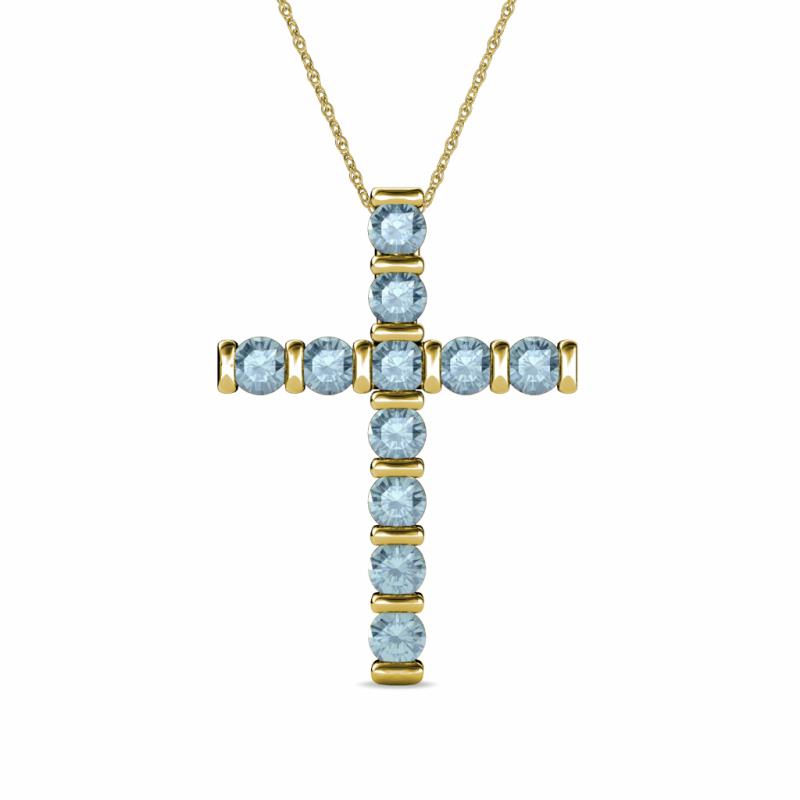 Amen Aquamarine Cross Pendant 