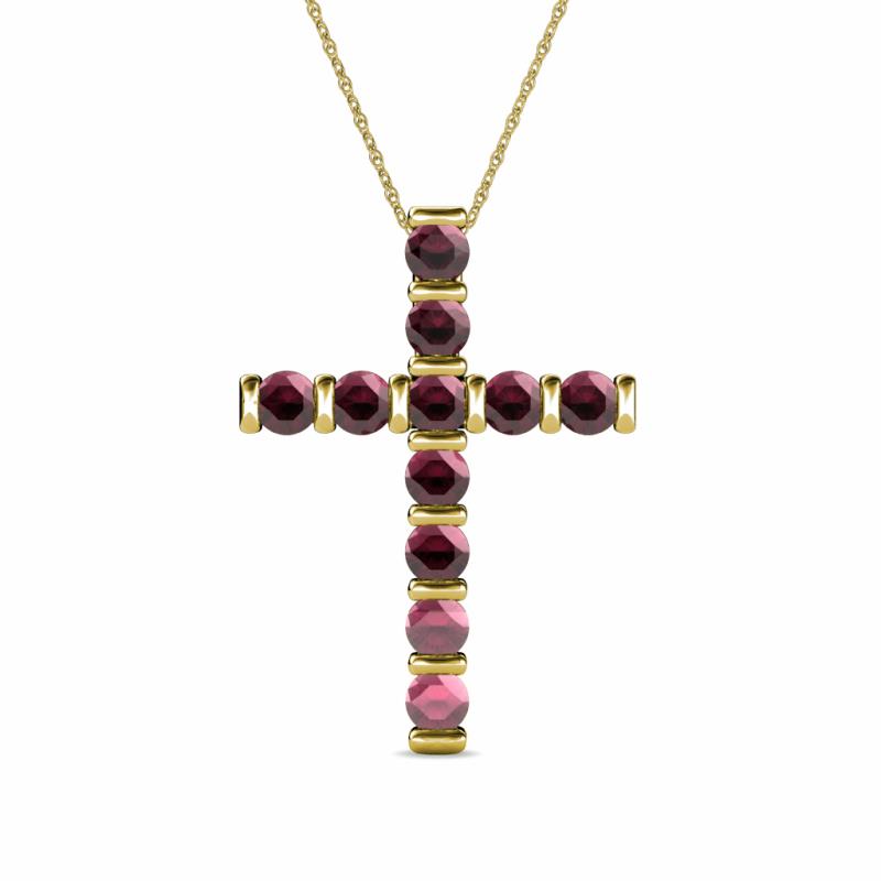 Amen Rhodolite Garnet Cross Pendant 
