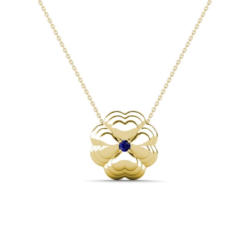 Clo Blue Sapphire Floral Pendant  