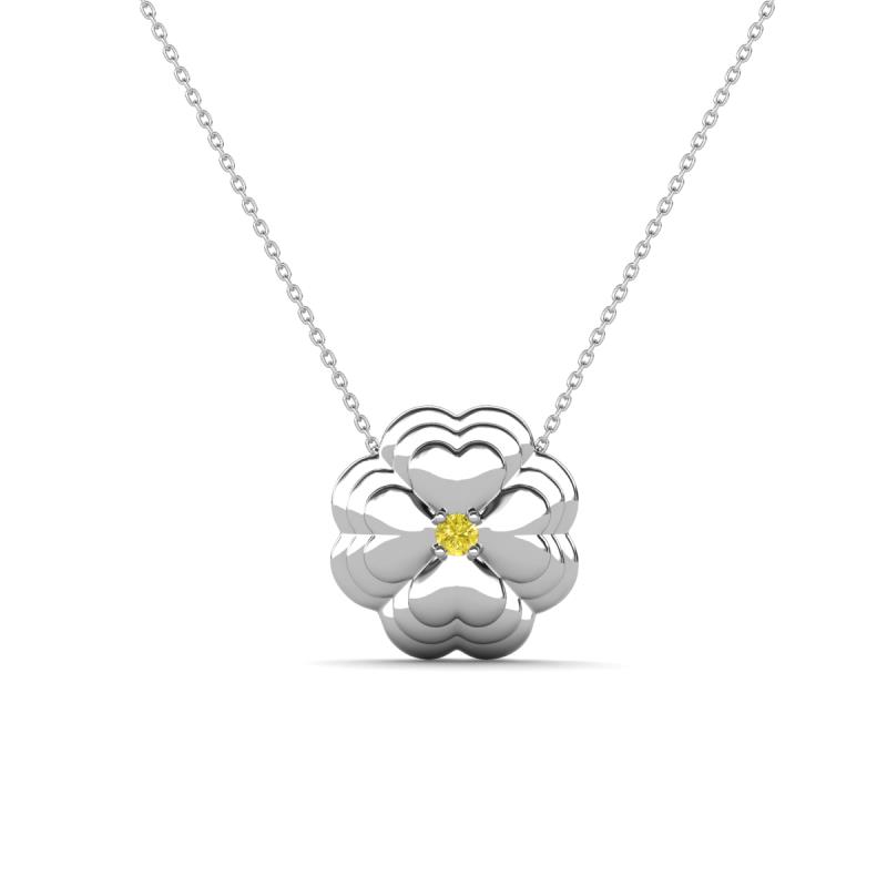 Clo Yellow Diamond Floral Pendant  