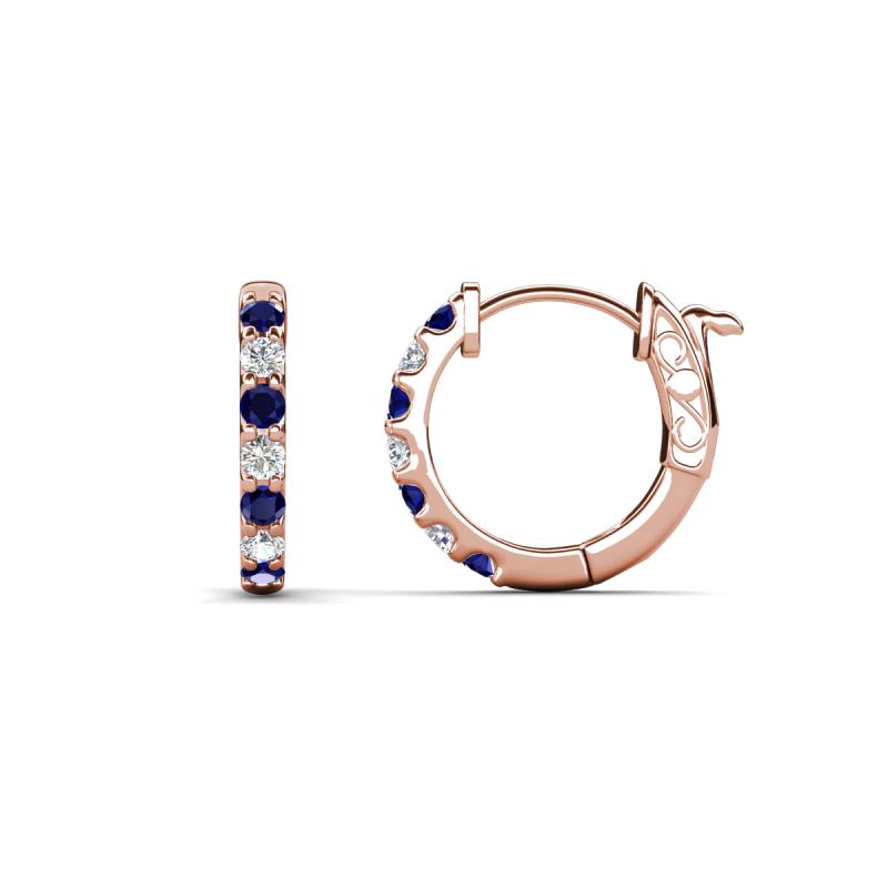 Nico 0.29 ctw Blue Sapphire and Natural Diamonds Small Huggie Earrings 