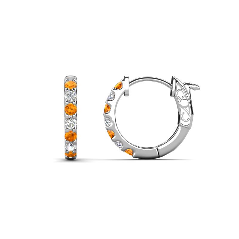 Nico 0.25 ctw Citrine and Natural Diamonds Small Huggie Earrings 