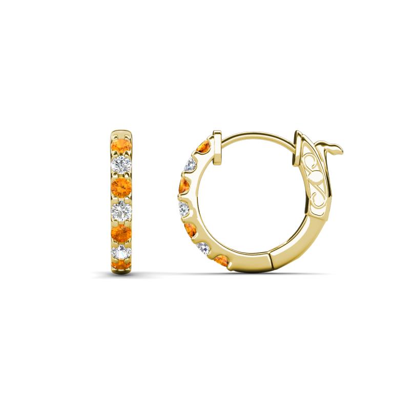 Nico 0.25 ctw Citrine and Natural Diamonds Small Huggie Earrings 