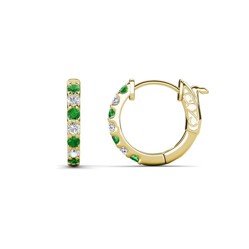 Nico 0.29 ctw Green Garnet and Natural Diamonds Small Huggie Earrings 