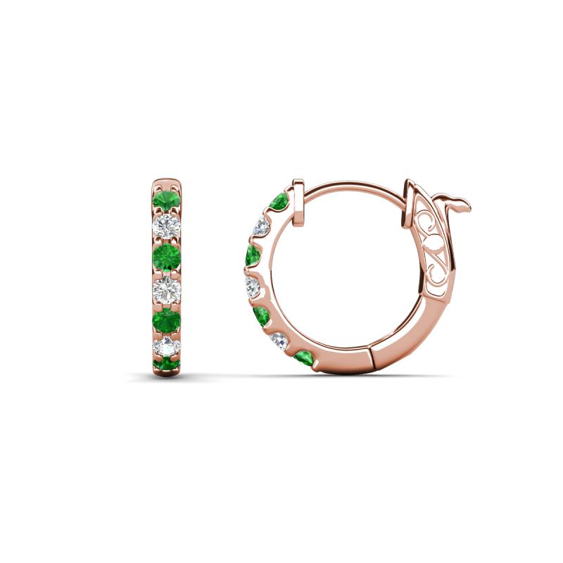 Nico 0.29 ctw Green Garnet and Natural Diamonds Small Huggie Earrings 