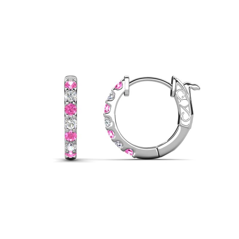 Nico 0.29 ctw Pink Sapphire and Natural Diamonds Small Huggie Earrings 