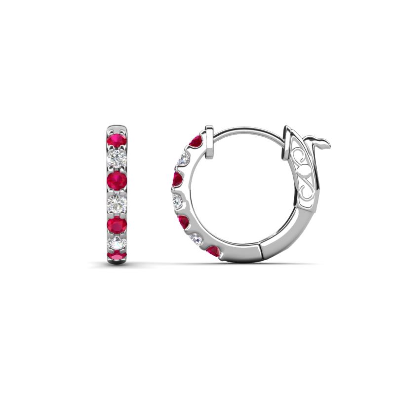 Nico 0.29 ctw Ruby and Natural Diamonds Small Huggie Earrings 