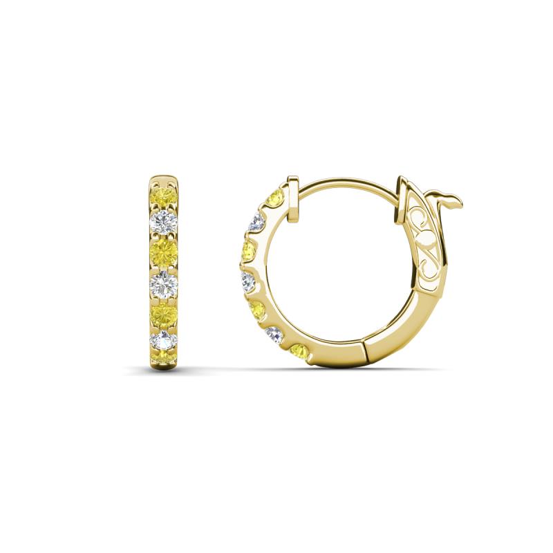 Nico 0.28 ctw Natural Yellow Diamonds and White Diamonds Small Huggie Earrings 