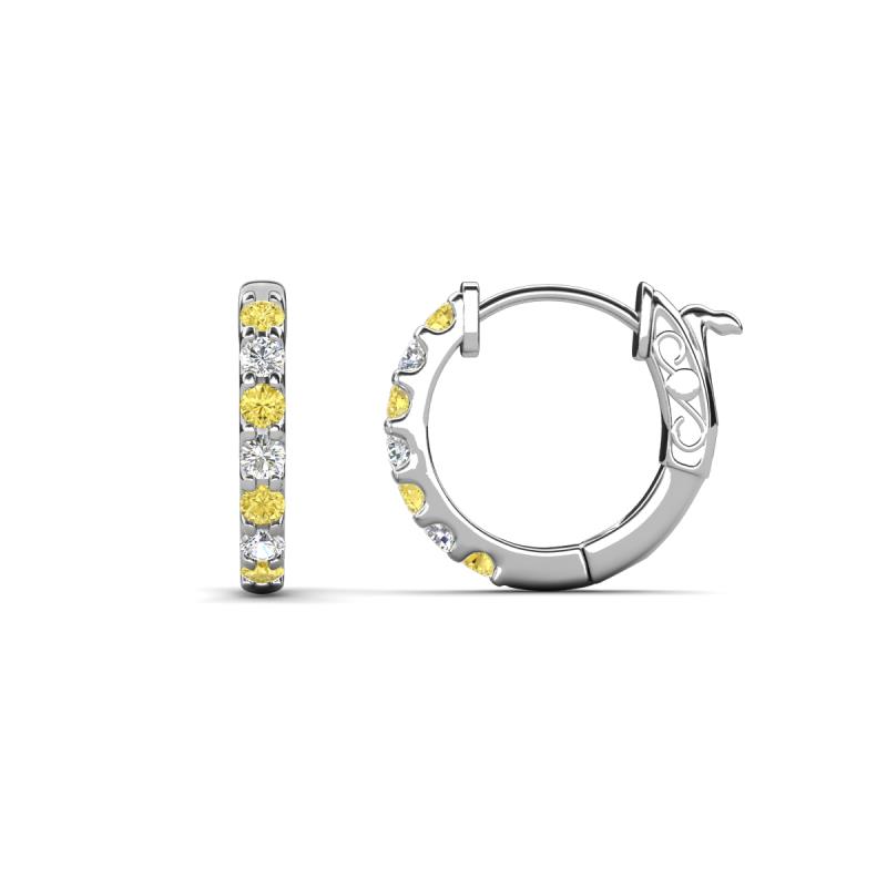 Nico 0.28 ctw Yellow Sapphire and Natural Diamonds Small Huggie Earrings 