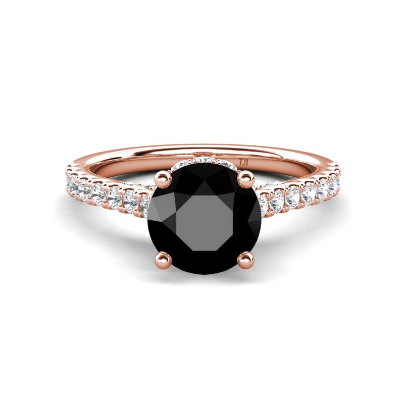 Kalina 2.60 ctw Black Diamond (7.00 mm) Accented Lab Grown Diamonds Halo Engagement Ring 