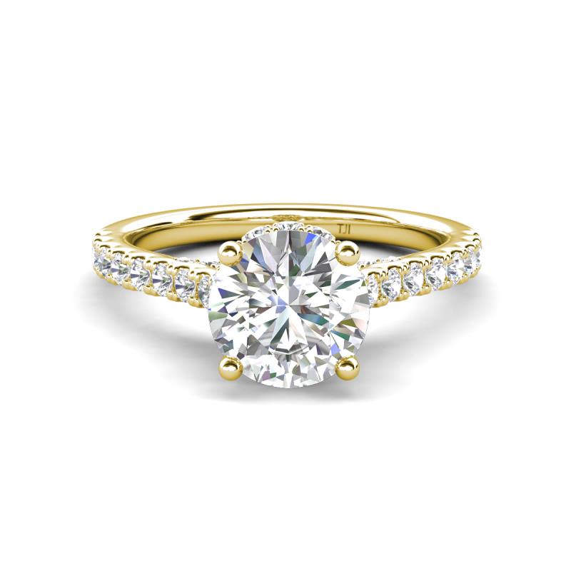 Kalina 1.80 ctw Moissanite (7.00 mm) Accented Lab Grown Diamonds Halo Engagement Ring 