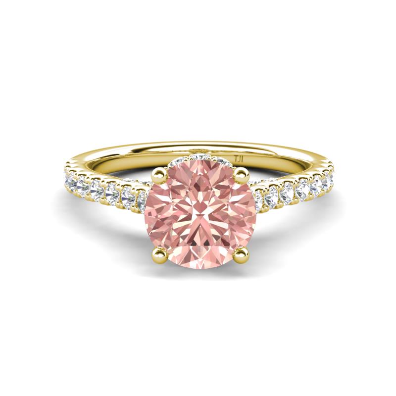 Kalina 1.80 ctw Morganite (7.00 mm) Accented Lab Grown Diamonds Halo Engagement Ring 