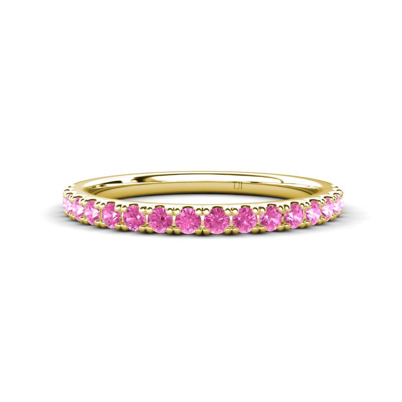 Kalina 0.28 ctw Pink Sapphire 18 Stone Wedding Band 