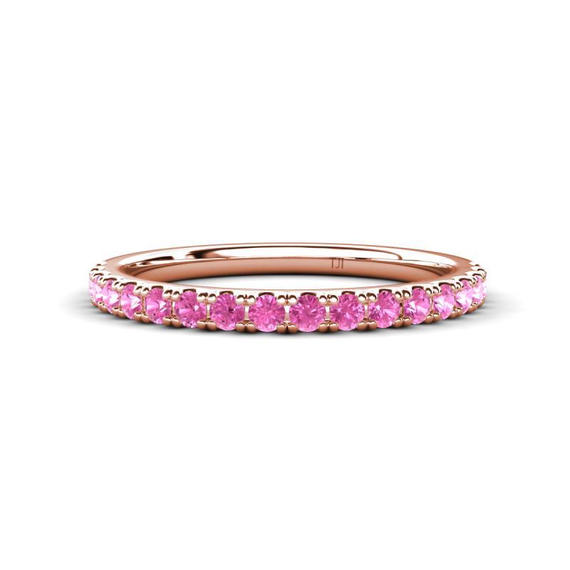 Kalina 0.28 ctw Pink Sapphire 18 Stone Wedding Band 