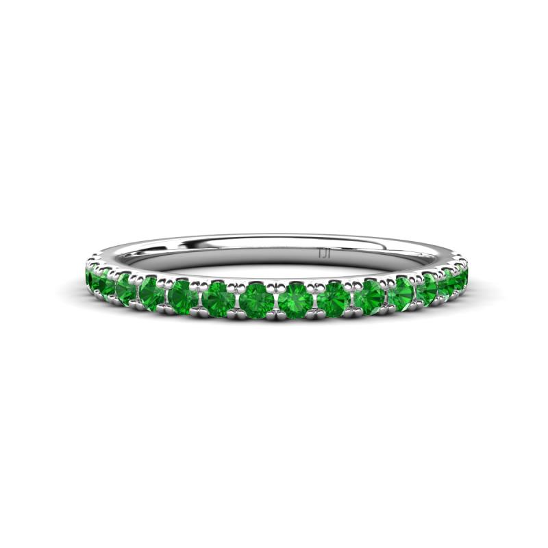 Kalina 0.28 ctw Green Garnet 18 Stone Wedding Band 