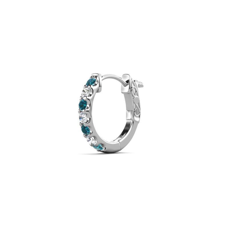 Nico 0.14 ctw Petite Single Huggie Earring in Natural Blue Diamonds and White Diamonds 