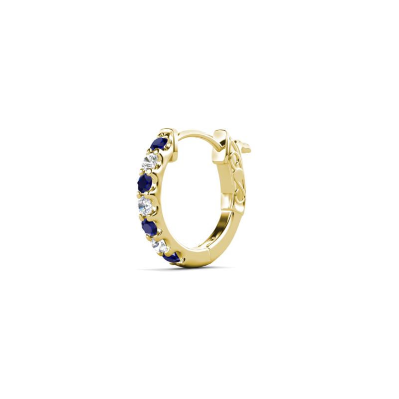 Nico 0.14 ctw Petite Single Huggie Earring in Blue Sapphire and Natural Diamonds 