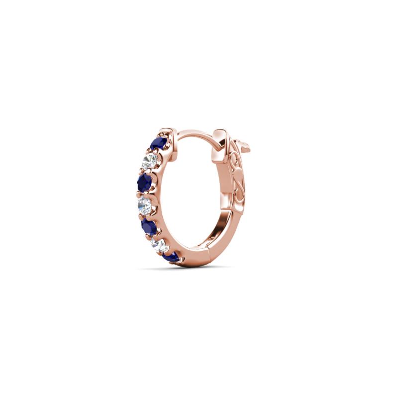 Nico 0.14 ctw Petite Single Huggie Earring in Blue Sapphire and Natural Diamonds 