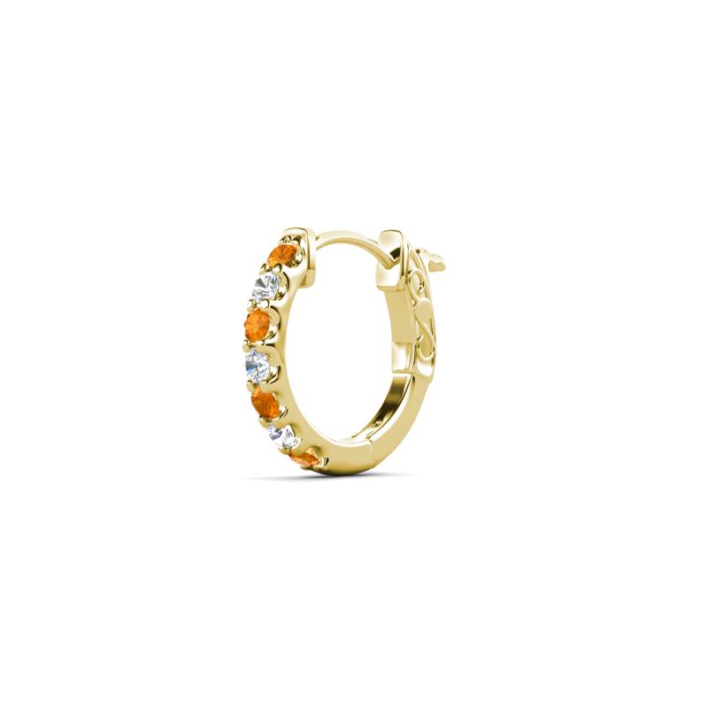 Nico 0.12 ctw Petite Single Huggie Earring in Citrine and Natural Diamonds 