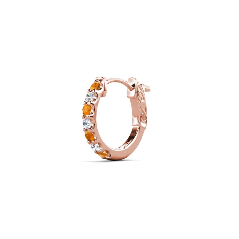 Nico 0.12 ctw Petite Single Huggie Earring in Citrine and Natural Diamonds 