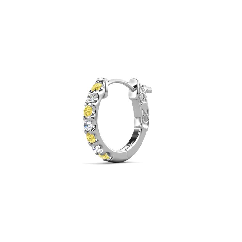 Nico 0.14 ctw Petite Single Huggie Earring in Yellow Sapphire and Natural Diamonds 