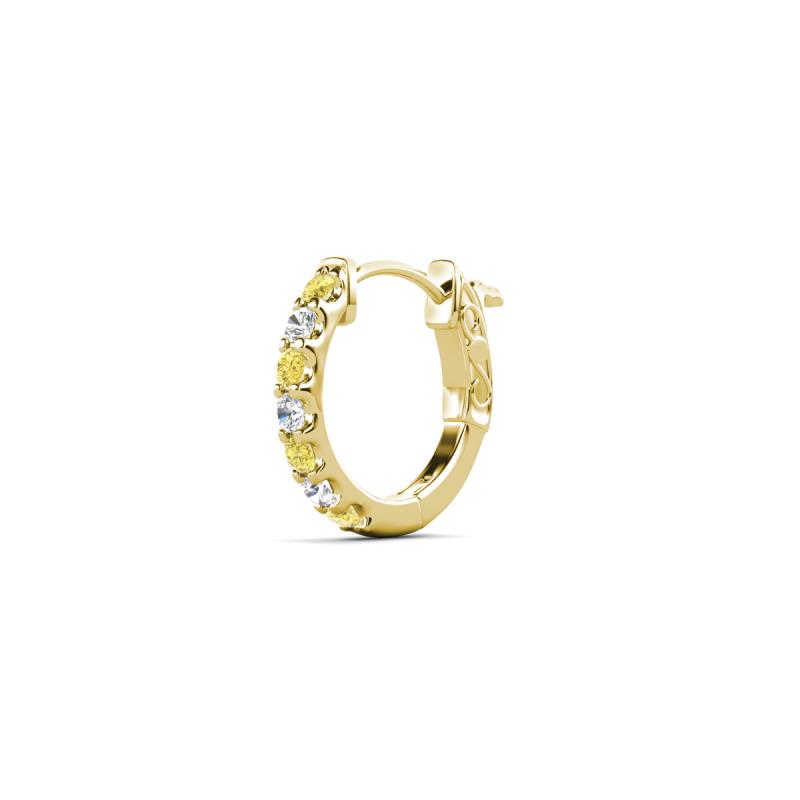 Nico 0.14 ctw Petite Single Huggie Earring in Yellow Sapphire and Natural Diamonds 