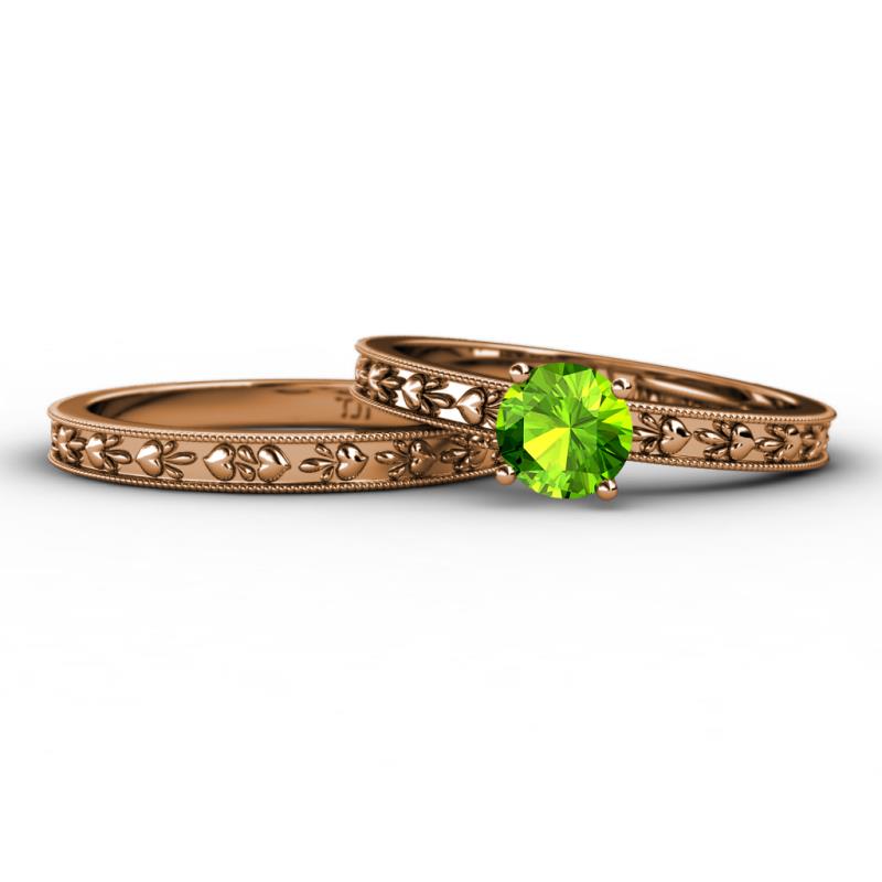 Niah 1.10 ct Classic Peridot Solitaire Bridal Set Ring  