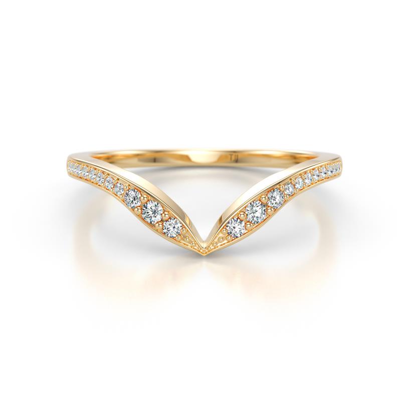 Zola Curved Wedding Band Accented Lab Grown Diamonds  