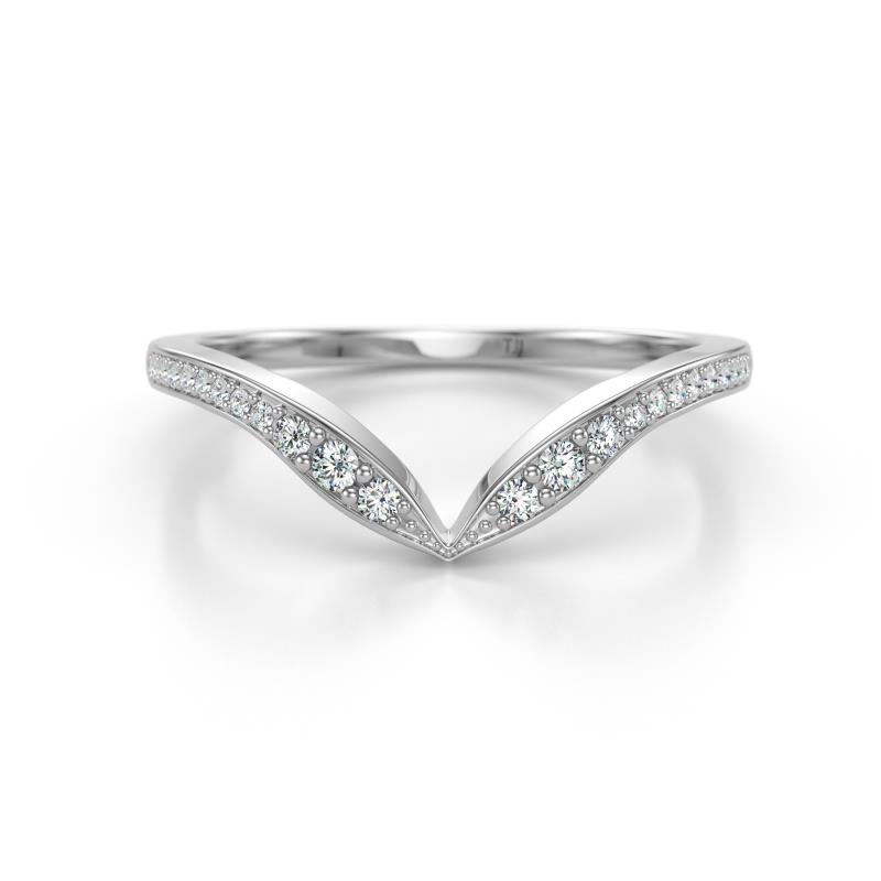 Zola Curved Wedding Band Accented Natural Diamonds  