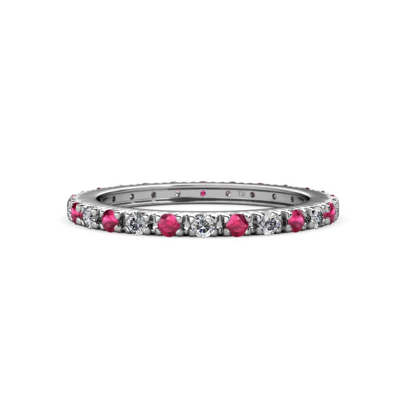 Gracie 2.00 mm Round Ruby and Diamond Eternity Band 