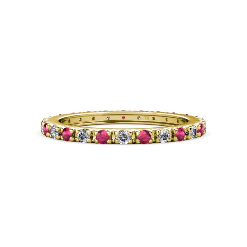 Gracie 2.00 mm Round Ruby and Diamond Eternity Band 