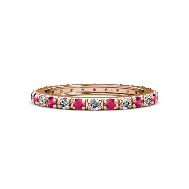 Gracie 2.30 mm Round Ruby and Diamond Eternity Band 