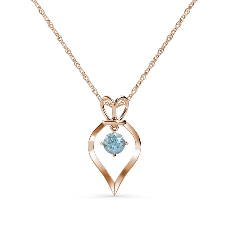 Aquamarine heart store pendant in 14kt gold