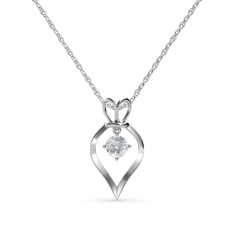 Sallie White Sapphire Heart Pendant 